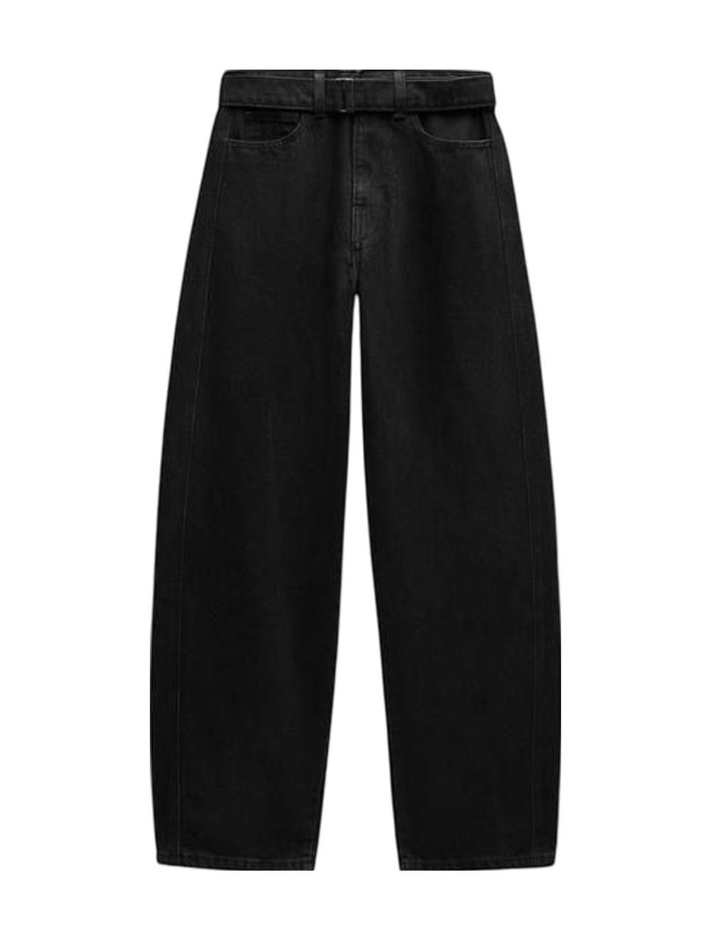 Classic Black Jeans in Black w/ Denim Belt